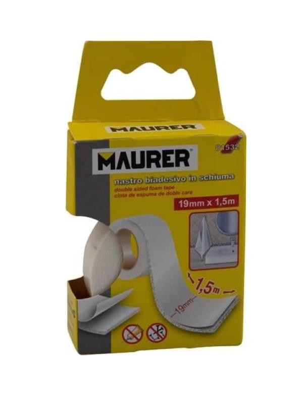 nastro-biadesivo-in-schiuma-maurer-19-mm-x-1.5-metri-art.-81532 Nastro biadesivo in schiuma Maurer 19 mm x 1.5 metri Art. 81532