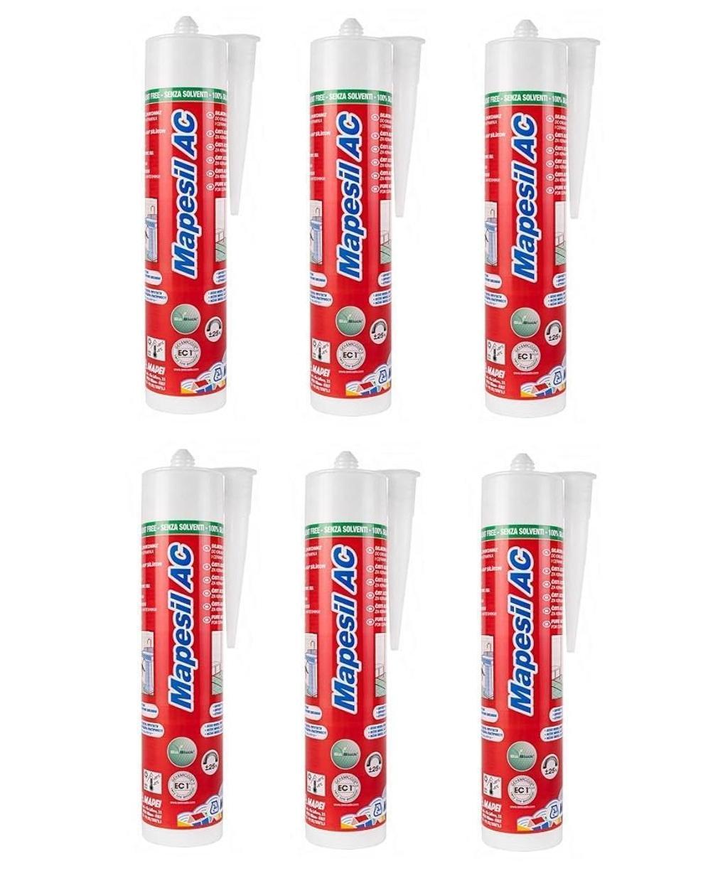 Sigillante Mapesil AC 100 bianco Mapei 310ml 6 PEZZI