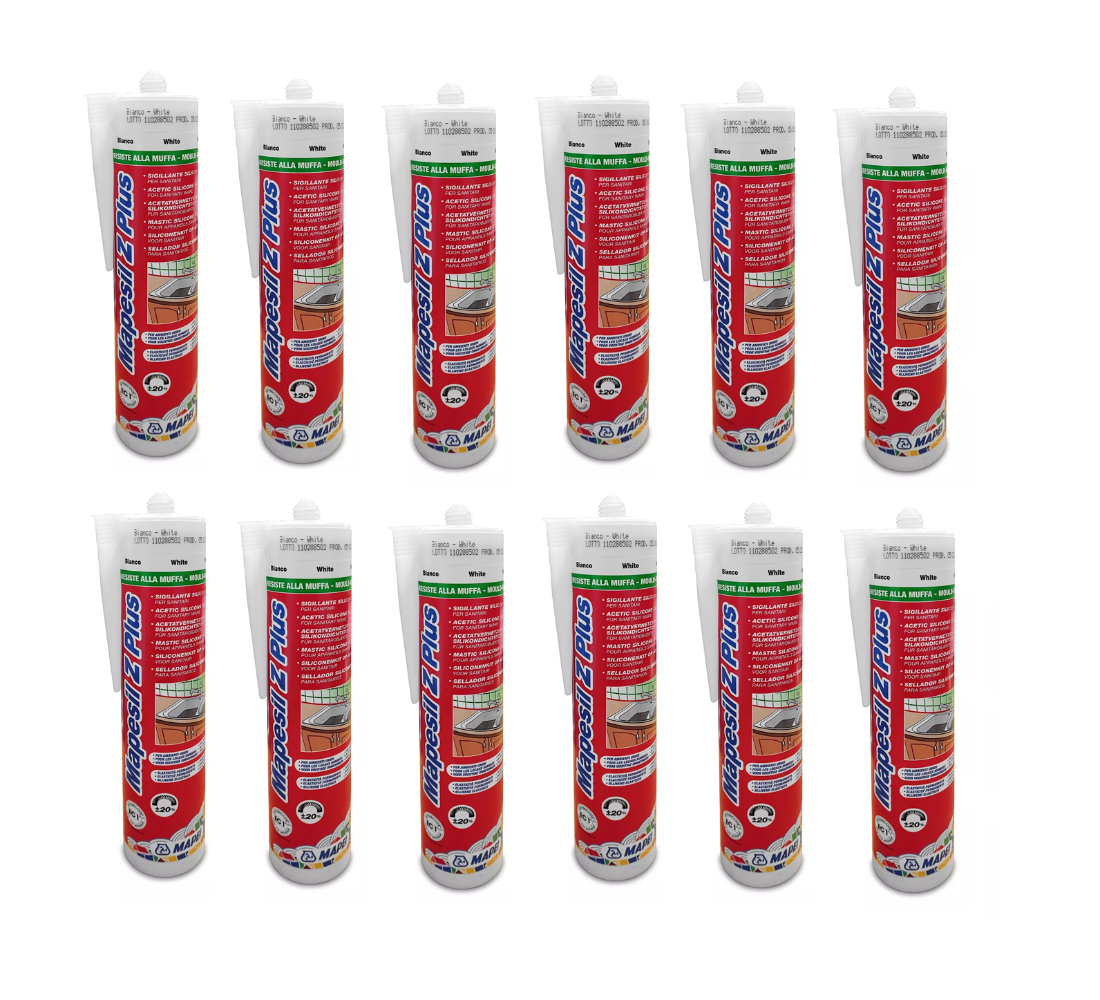 Silicone Mapesil Z Plus bianco Mapei 310ml 12 PEZZI