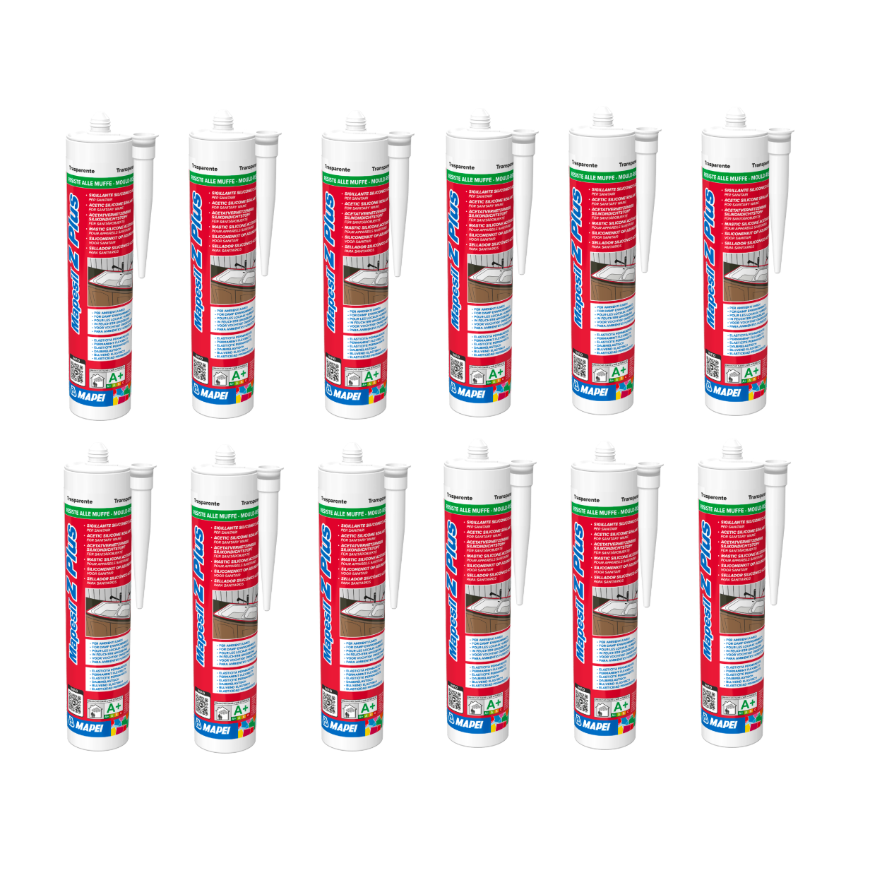 Silicone Mapesil Z Plus Trasparente Mapei 310ml 12 PEZZI